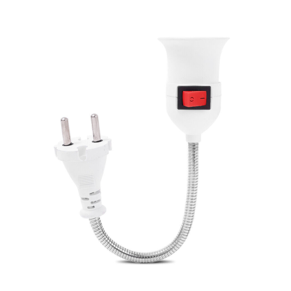 Plug Soquete Flexível Lâmpada E27 20cm Interruptor Grow Led
