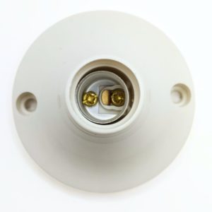 Soquete E14 Teste De Lâmpada Branco Com Borne Bocal Testador
