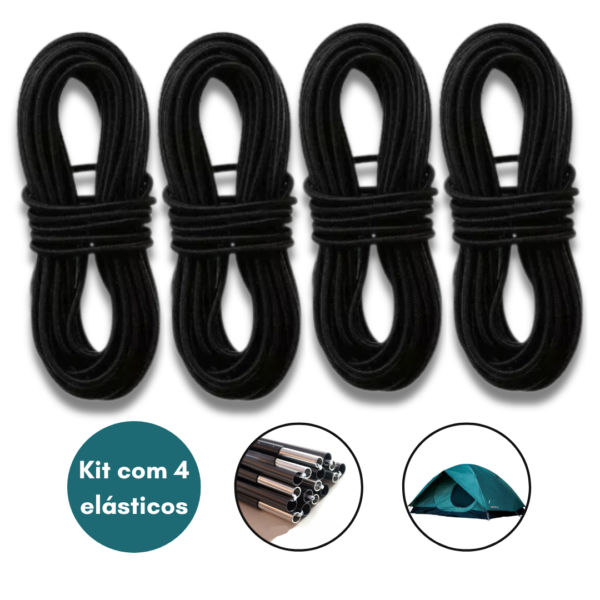 Elástico Para Varetas Barraca Camping Nautika - 2,5mm - 7m - 4un