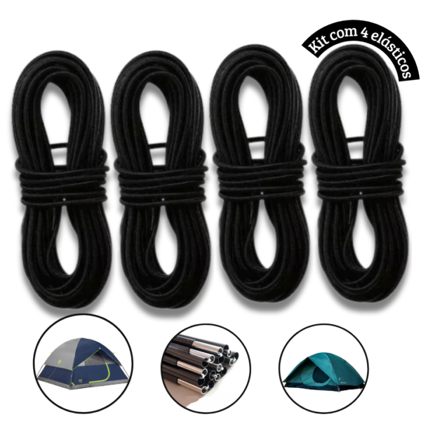 Elástico Para Varetas Barraca Camping Nautika - 2,5mm - 12m - 4un