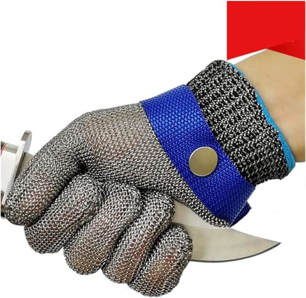 Luva De Segurança Malha Aço Inox Açougue Anti-corte P M G Gg - M