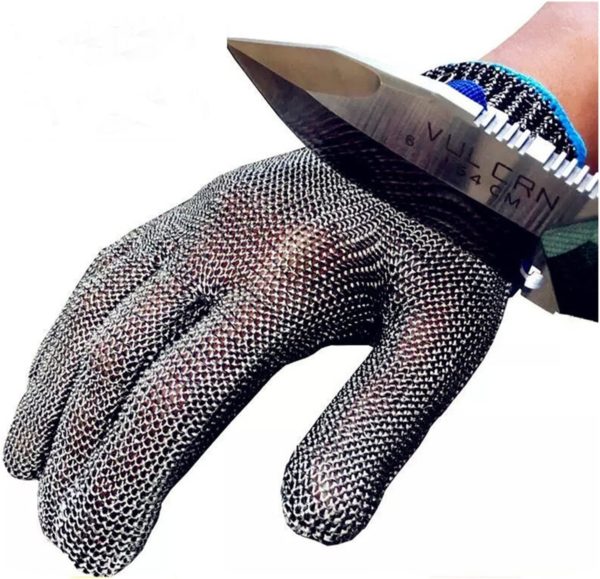 Luva De Segurança Malha Aço Inox Açougue Anti-corte P M G Gg - GG