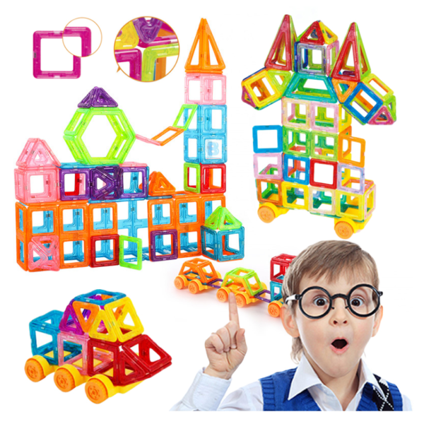 Brinquedo Educativo Magnético De Montar Imã 110 Pçs Infantil - 110