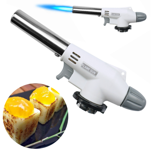 Maçarico Culinario Confeitaria Solda Portatil Gourmet Regulavel Profissional Branco