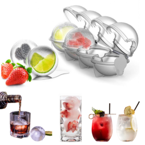 Forma Plástica 4 Gelos Bola Esferas Grande Bar Whisky Bebida