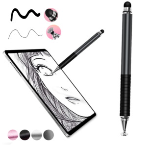 Caneta Stylus Pen Telas Touch Ponta Fina Tablet iPad iPhone - Preta