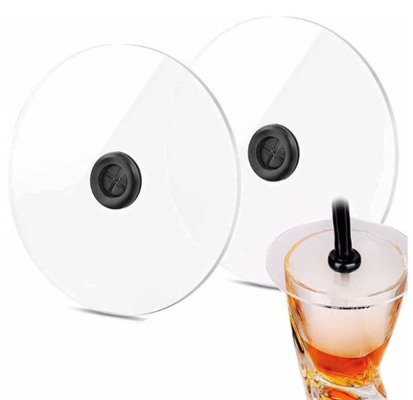 2 Tampas Copo Defumação Bartender Coquetel Drinks Mixologia