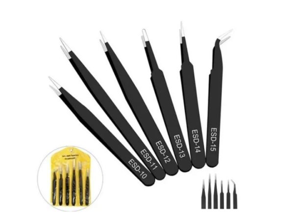 Kit 6 Pinças Anti Estática Bga Reballing Eletrônica Celular