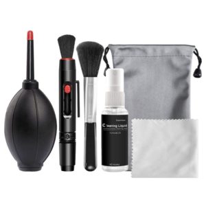 Kit Limpa Câmera Lente Fotográfica 6x1 Soprador Pano Pincel