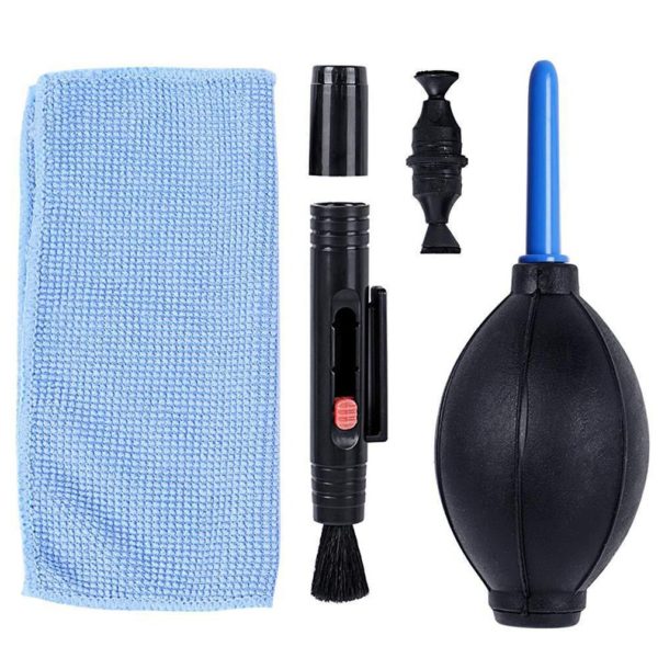 Kit Limpa Câmera Lente Fotográfica 3x1 Soprador Pano Pincel