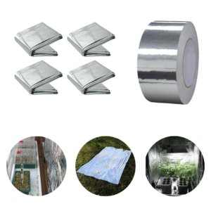 Kit C/4 Isolante Reflexivo Grow Mylar C/ Fita 2,10x1,40m Led - Metalizado