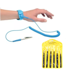 Kit 6 Pinças + Pulseira Anti Estática Aterramento Esd C/ Nf