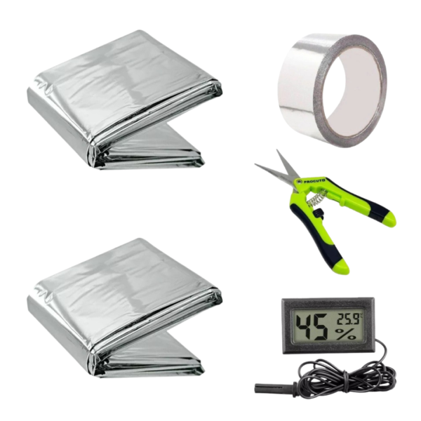Kit Cultivo Grow Tesoura Mylar Fita Higrometro Indoor Estufa