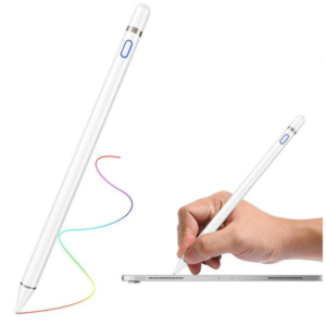 Caneta Touch Ponta Fina Stylus 1,5mm Alta Precisão iPad Usb - Branco