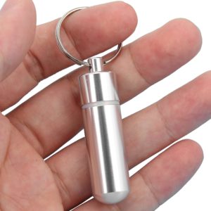 Porta Remédio Pílula Pó Cápsula Chaveiro Pill Prova D'agua
