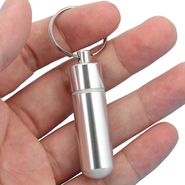 Porta Remédio Pílula Pó Cápsula Chaveiro Pill Prova D'agua