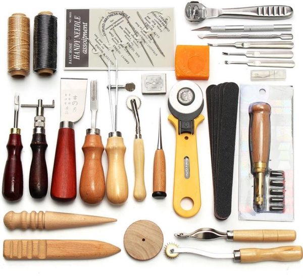 Kit Ferramentas Artesanato P/ Couro C/ 37 Peças Groover Diy